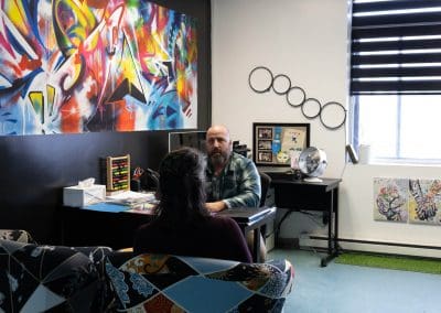 our psychosocial counsellor Patrick in counselling session
